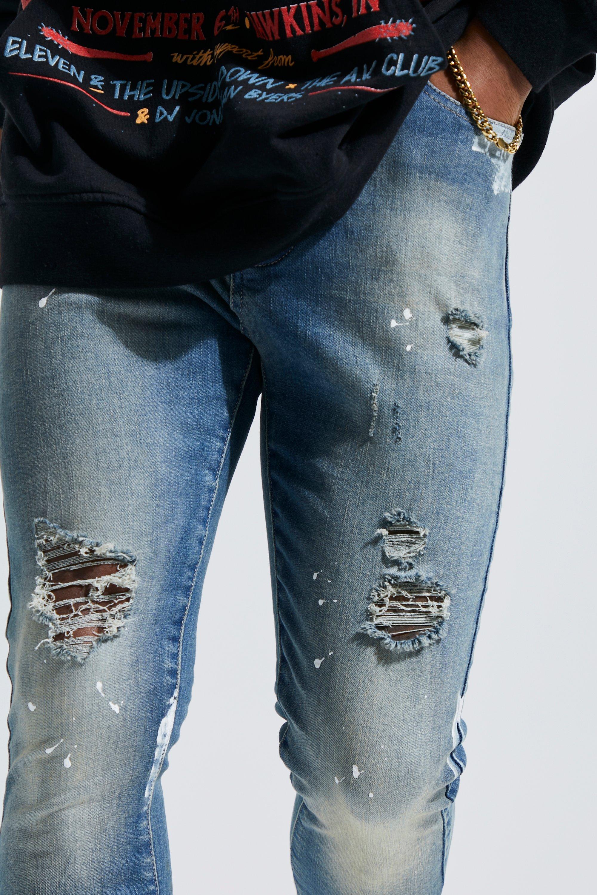 Ripped best sale splatter jeans